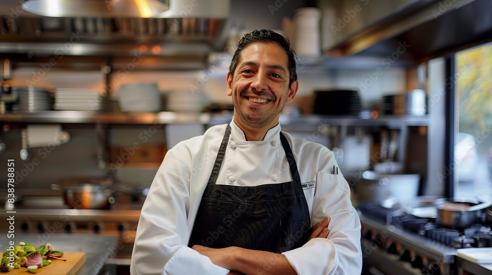 Fototapeta premium Happy Chef in the Kitchen Generative AI
