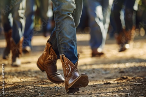 Someone is walking on the ground with their shoes on photo