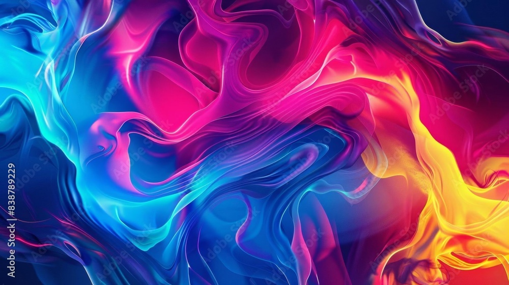 Vibrant abstract digital art with dynamic, flowing colors in shades of blue, red, and yellow, creating an energetic and modern visual impact. Vibrant abstract digital art with dynamic, flowing colors in shades of blue, red, and yellow, creating an energetic and modern visual impact.
