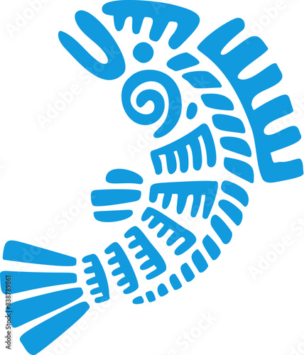 Mayan or Aztec totem symbol of fish, Maya and Inca tribal vector icon. Mexican ancient culture and native Mayan and ethnic Aztec art, sacred fish deity or totem symbol for tribal tattoo ornament