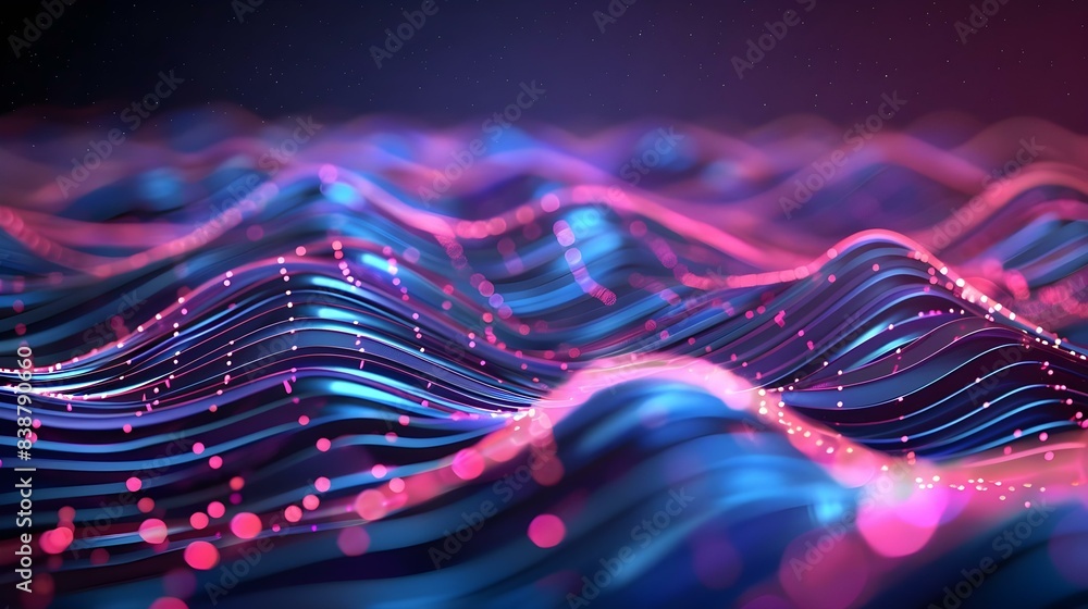 Obraz premium Futuristic technology lines background with light effects