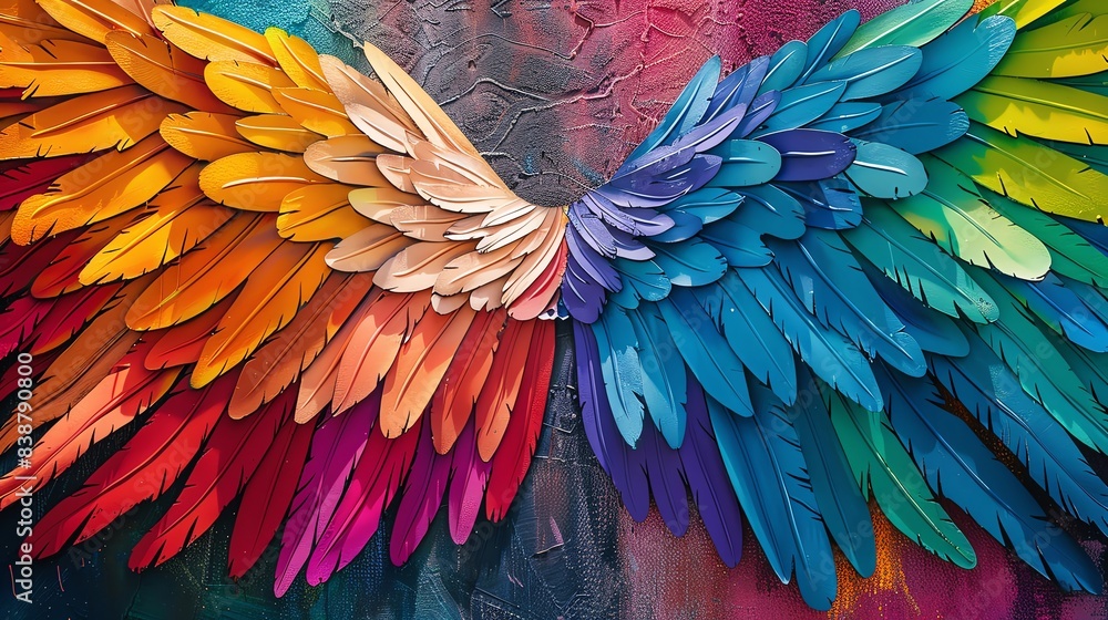 Obraz premium Colorful wings for Pride with intricate details