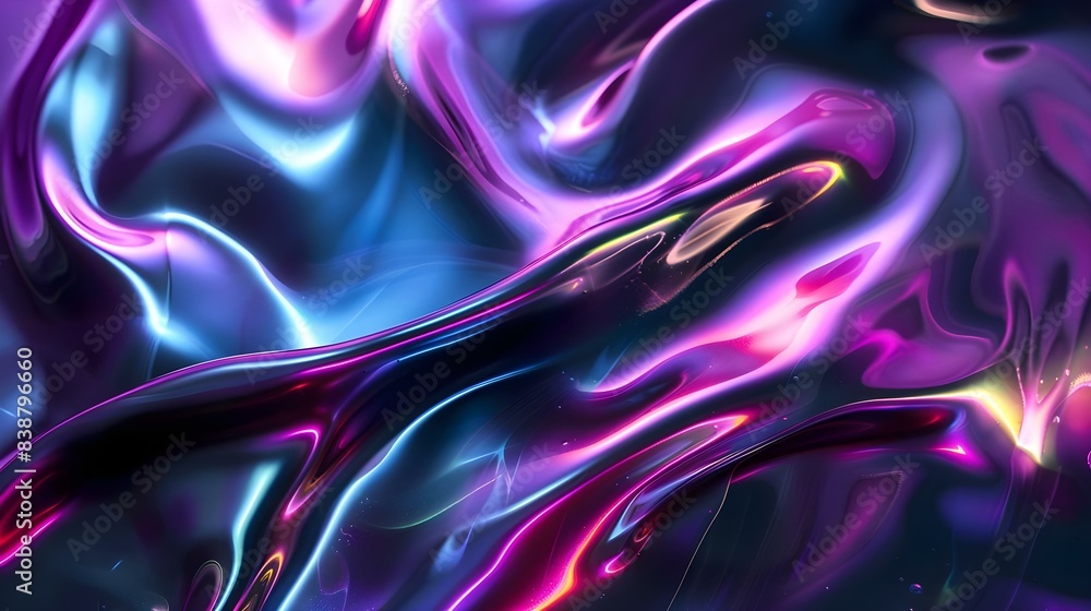 Obraz premium Iridescent liquid with undulations and swirls