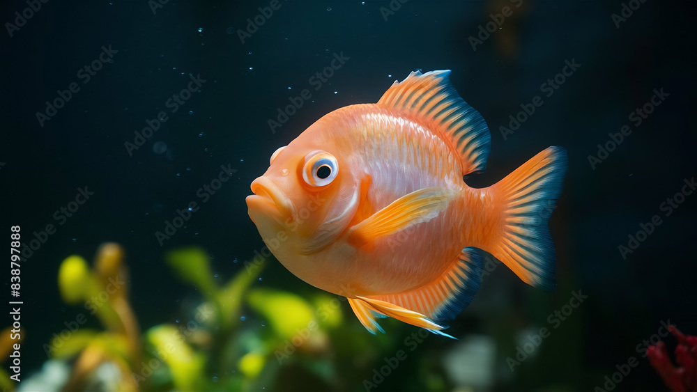 Goldfish in aquarium, closeup