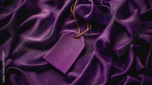 Obraz na płótnie Violet Tag on the Violet dress. Cloth label tag Violet mockup w salonie