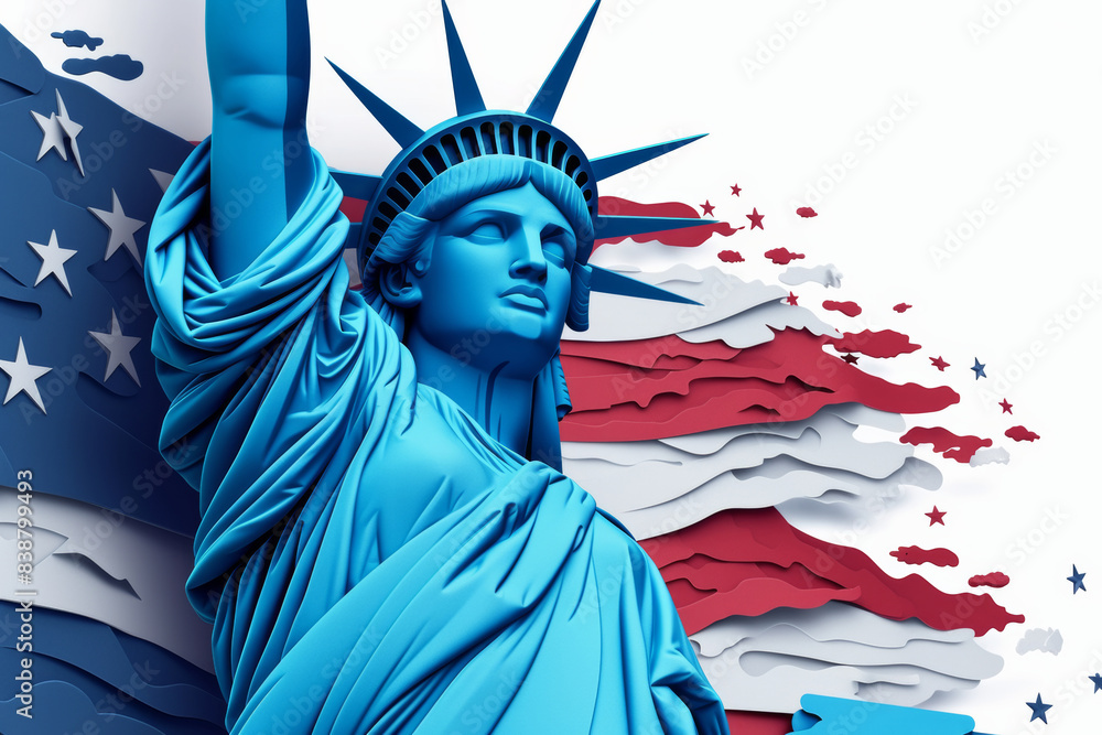 Fototapeta premium poster for Independence Day July 4th, vector illustrations