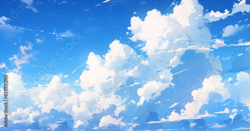 Wallpaper Mural hand drawn cartoon beautiful sky blue sky white clouds illustration background	
 Torontodigital.ca