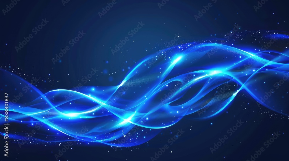 Obraz premium Blue glowing curve in space