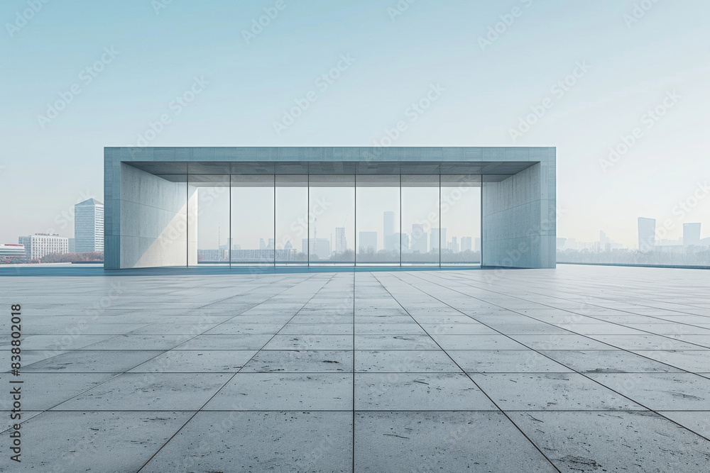 Fototapeta premium Modern buildings by the lake. The modern urban skyline is in the background. 
