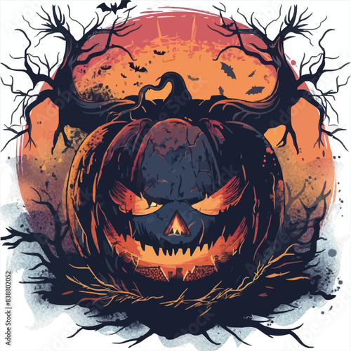 Helloween vector illustration for t-shirt	
