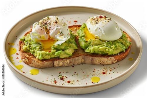 Avocado Toast with Perfect Poached Egg and Aromatic Flavors