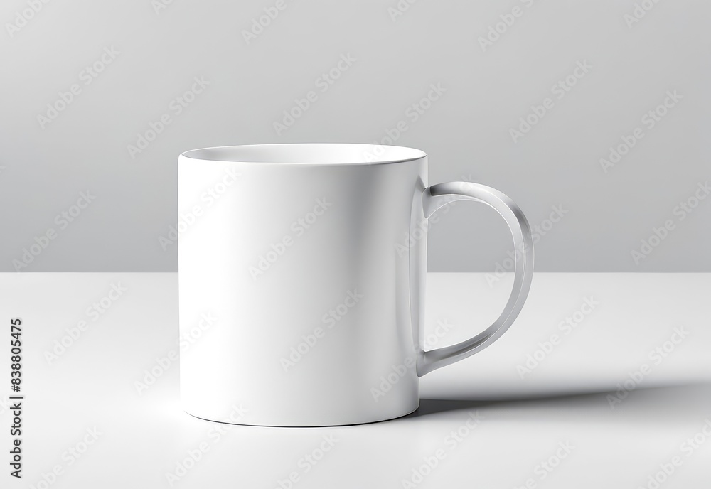 white glass mug mockup on white background white glass mug mockup on white background