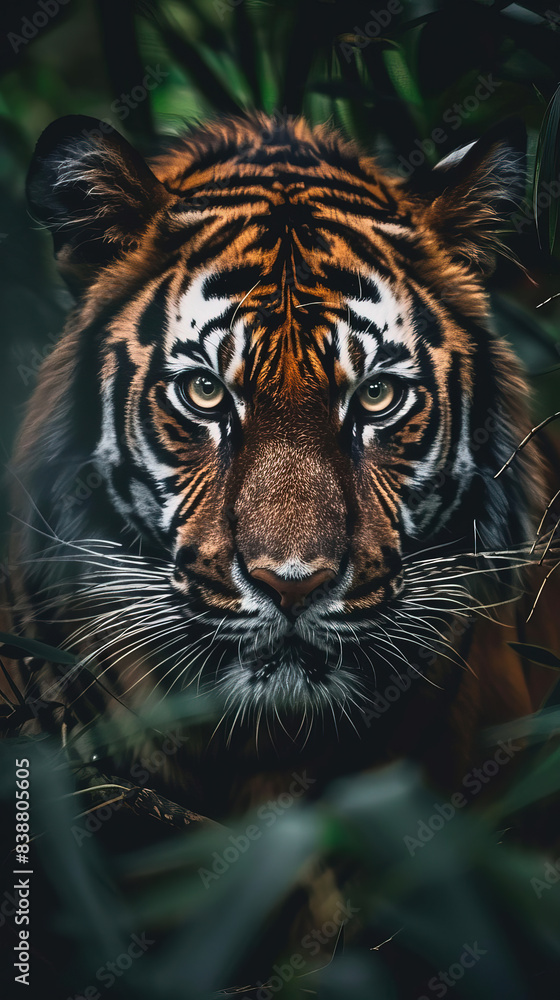 close up photo of tiger face that looks so brave and strong close up photo of tiger face that looks so brave and strong