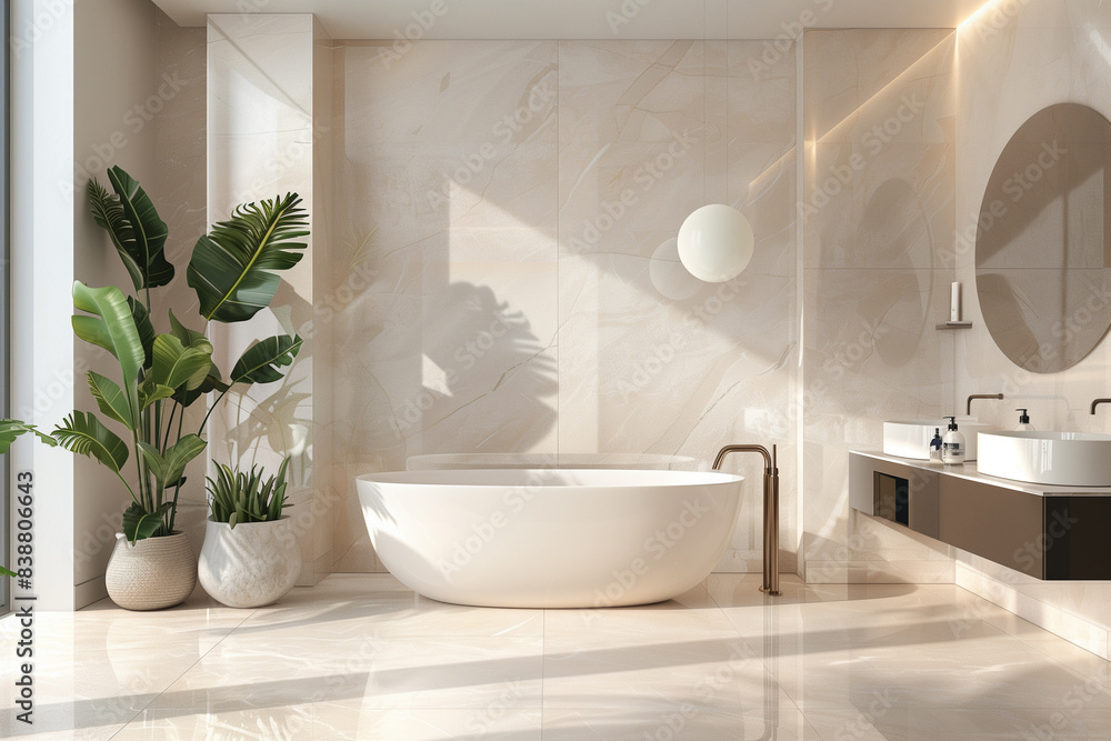 Fototapeta premium Modern Bathroom in a New York Luxury Apartment