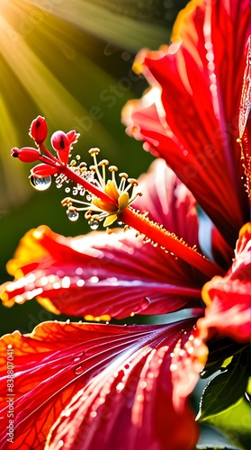 A colorful butterfly perched on a flower in a garden during spring photo