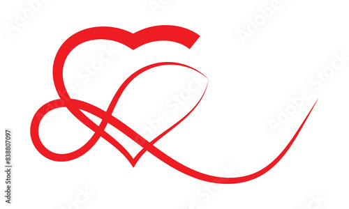 Zwei rote herzen. isolated on white background. EPS10