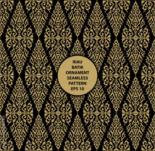 Riau malay traditional batik motif seamless pattern