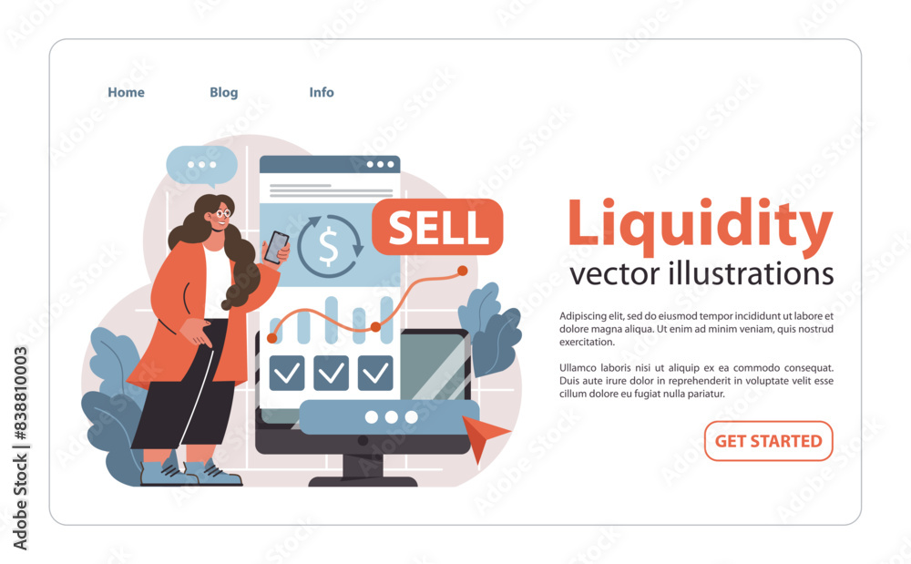 Liquidity concept. Flat vector illustration. Liquidity concept. Flat vector illustration.