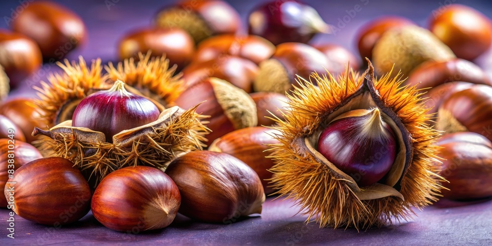 Fresh chestnuts in their shells. Fresh chestnuts in their shells.