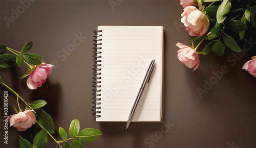 日記やノート習慣をイメージしたロマンチックな画像ノート