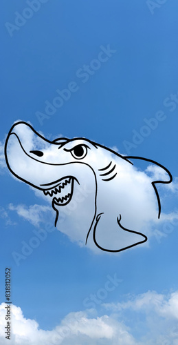 Seni ilustrasi dari foto awan. 
Happy summer