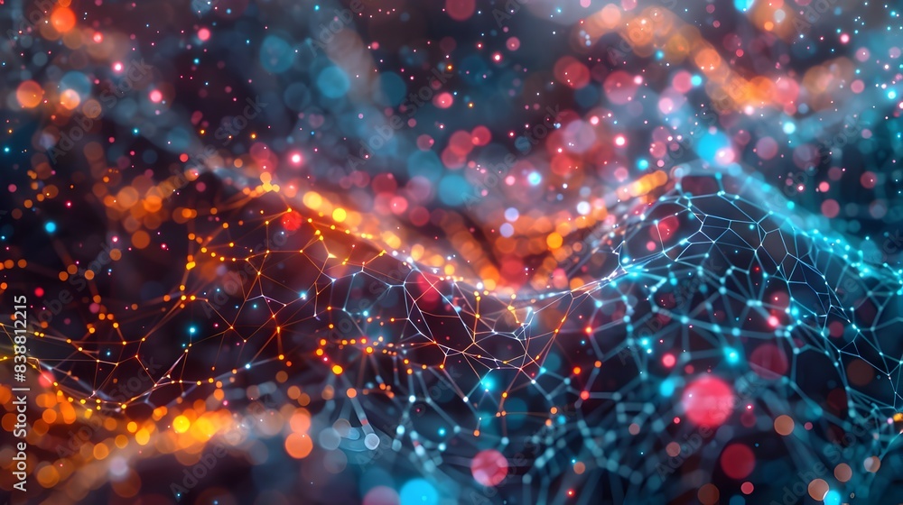 Illuminated Fibers Glowing Web Like Abstract Pattern of Interconnected Digital Fibers Illuminated Fibers Glowing Web Like Abstract Pattern of Interconnected Digital Fibers