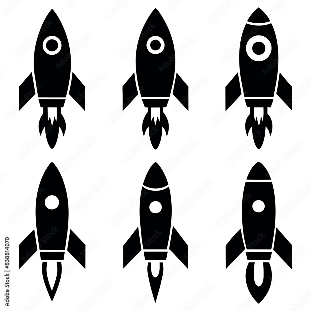 a set of Rocket icon vector art illustration a set of Rocket icon vector art illustration