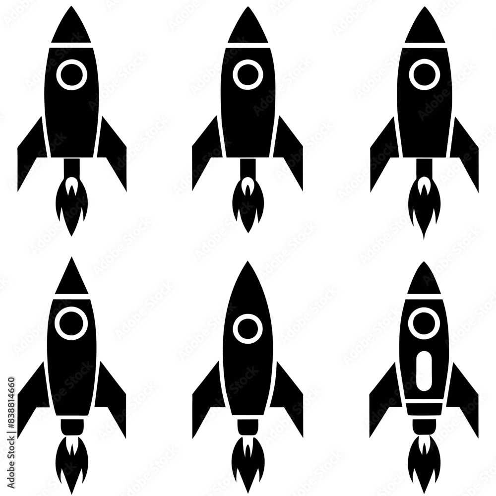 a set of Rocket icon vector art illustration a set of Rocket icon vector art illustration