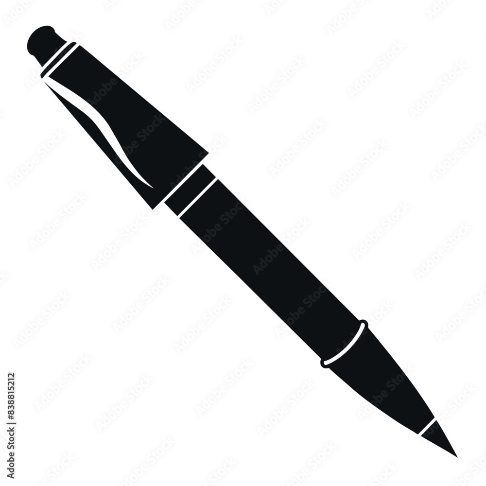 a stylish pen on an isolated white background a stylish pen on an isolated white background