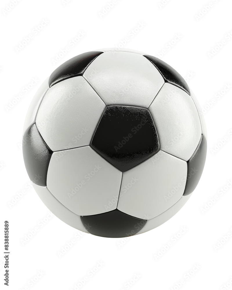 High-quality image of a classic black and white soccer ball isolated on a white background. Perfect for sports and recreation-related designs. isolated PNG transparent background High-quality image of a classic black and white soccer ball isolated on a white background. Perfect for sports and recreation-related designs. isolated PNG transparent background