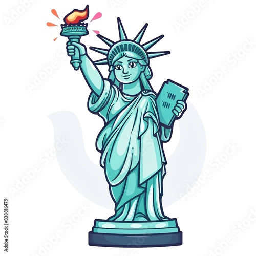 The Statue of Liberty holding a sparkler