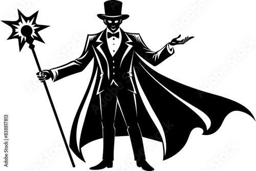 magician silhouette vector illustration © Shiju Graphics