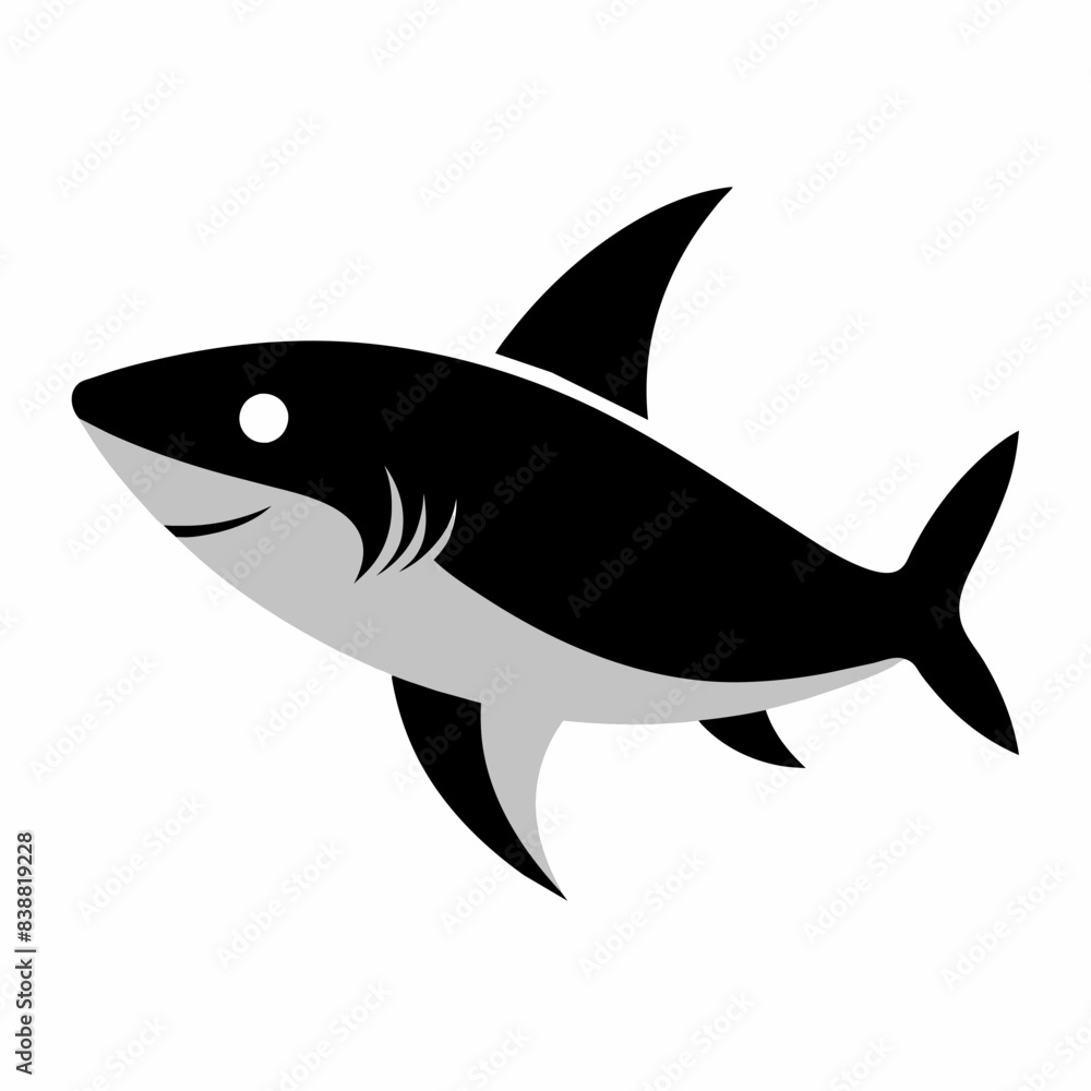 Obraz premium Blacktip shark runs icon vector illustration. 