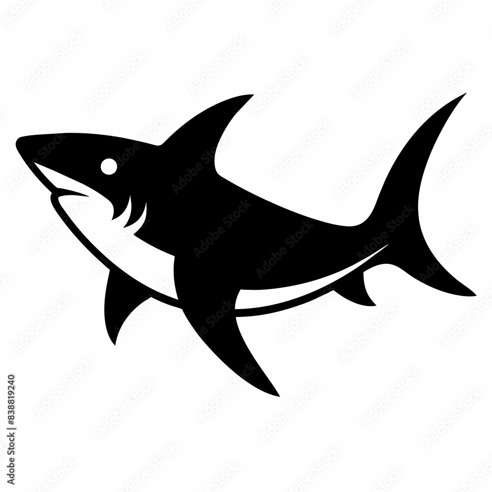 Obraz premium Blacktip shark runs icon vector illustration. 