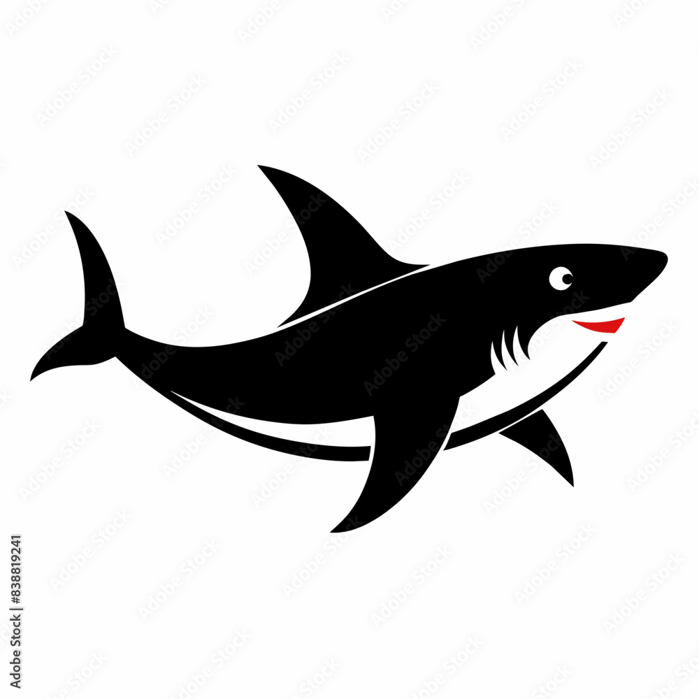 Fototapeta premium Blacktip shark runs icon vector illustration. 