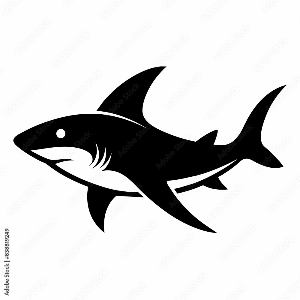 Naklejka premium Blacktip shark runs icon vector illustration. 