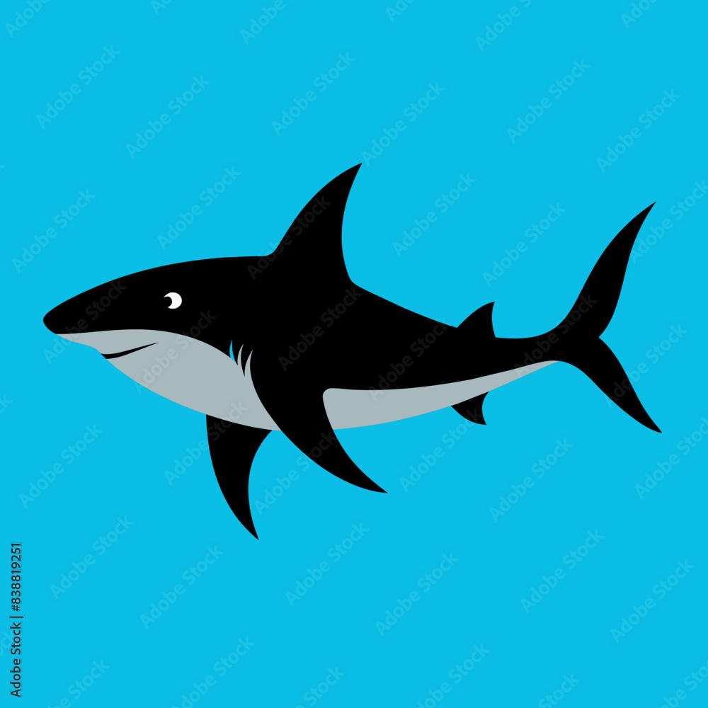Obraz premium Blacktip shark runs icon vector illustration. 