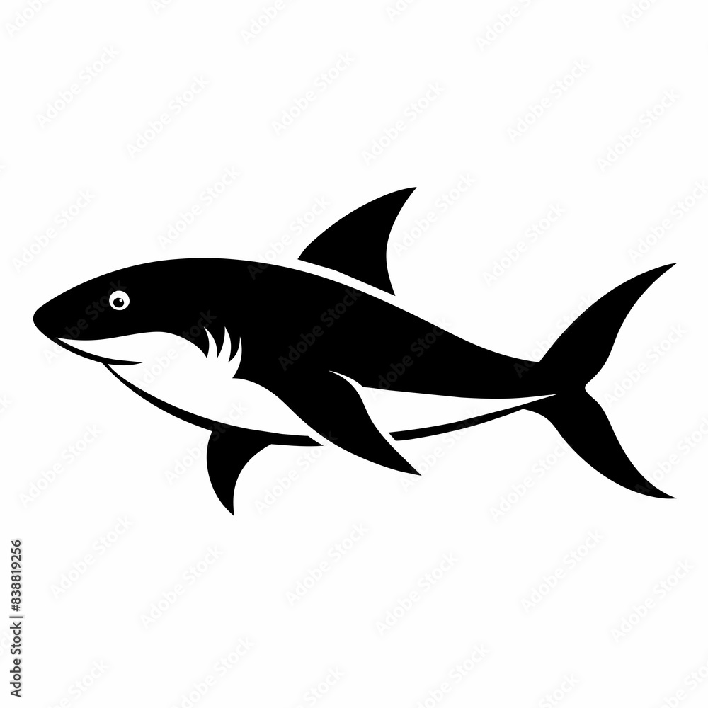Fototapeta premium Blacktip shark runs icon vector illustration. 