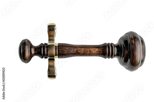 Wooden Curtain Rod With Brass Finials