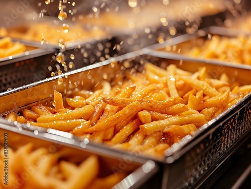 Frying fries to golden crisp in deep fryer