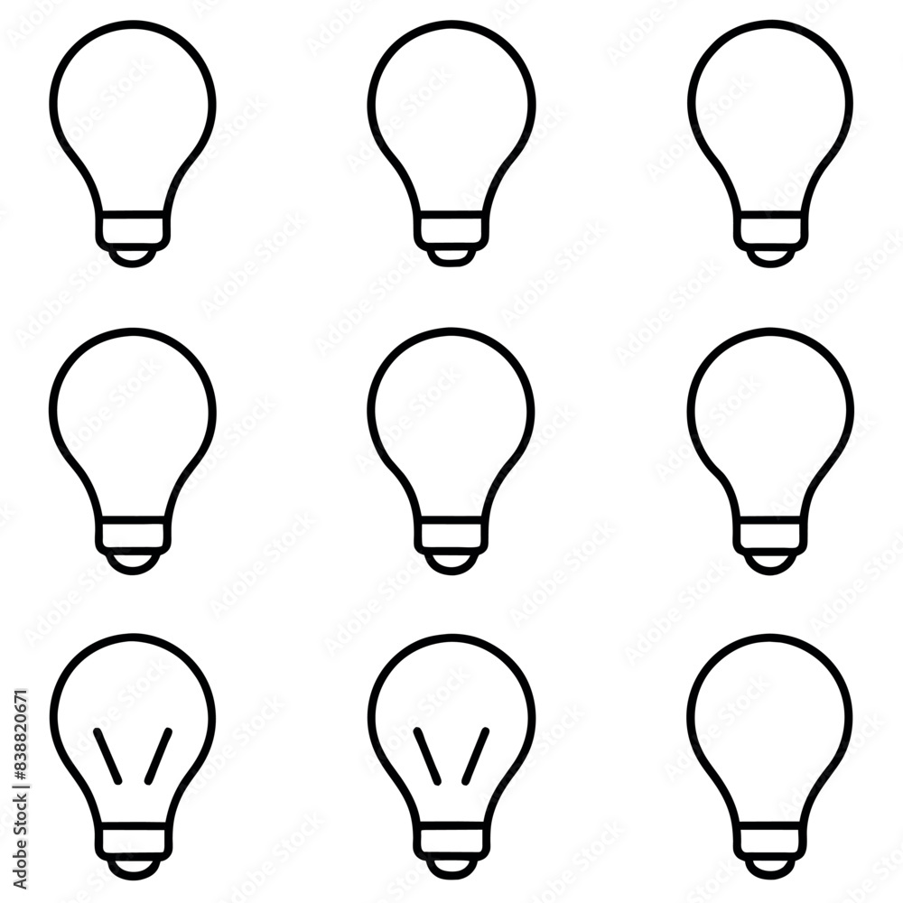 Idea Generation icon concept set vector art illustration Idea Generation icon concept set vector art illustration