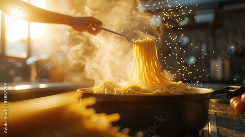 Golden Hour Pasta  A Burst of Flavor in Sunlit Kitchen