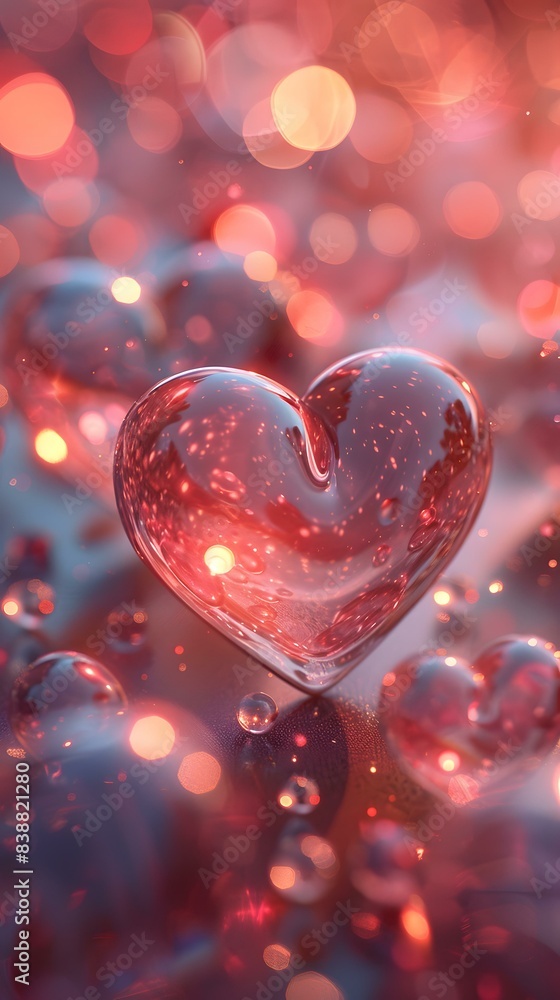 A crystal clear heart shines under the lights A crystal clear heart shines under the lights