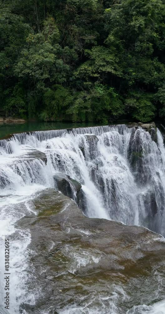 Vertical view of Shifen Waterfall nature landscape of Taiwan Vertical view of Shifen Waterfall nature landscape of Taiwan