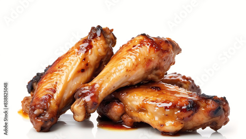 single spicy grilled chicken wings close up image