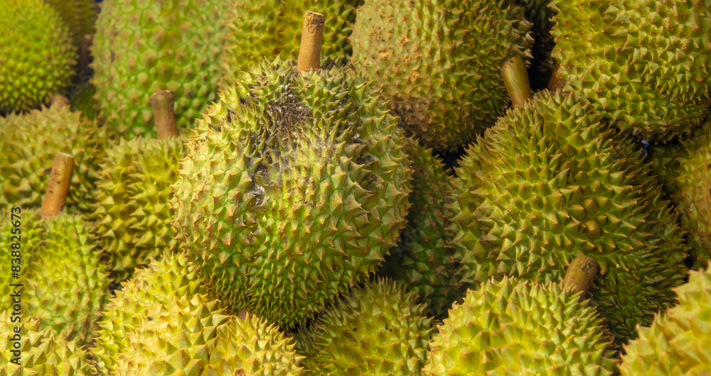 Durians on the market as a background Durians on the market as a background