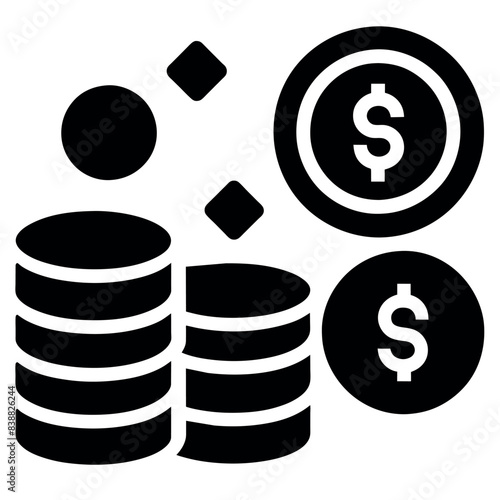 Stack of coin icon vector art illustration, a set of coin icon flat style illustration © Big Dream