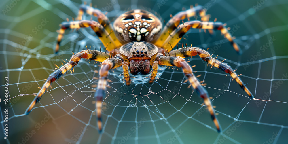 Fototapeta premium A garden spider on its web