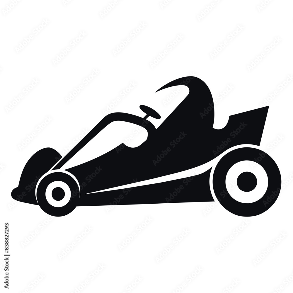 stylish go cart silhouette, isolated white background stylish go cart silhouette, isolated white background