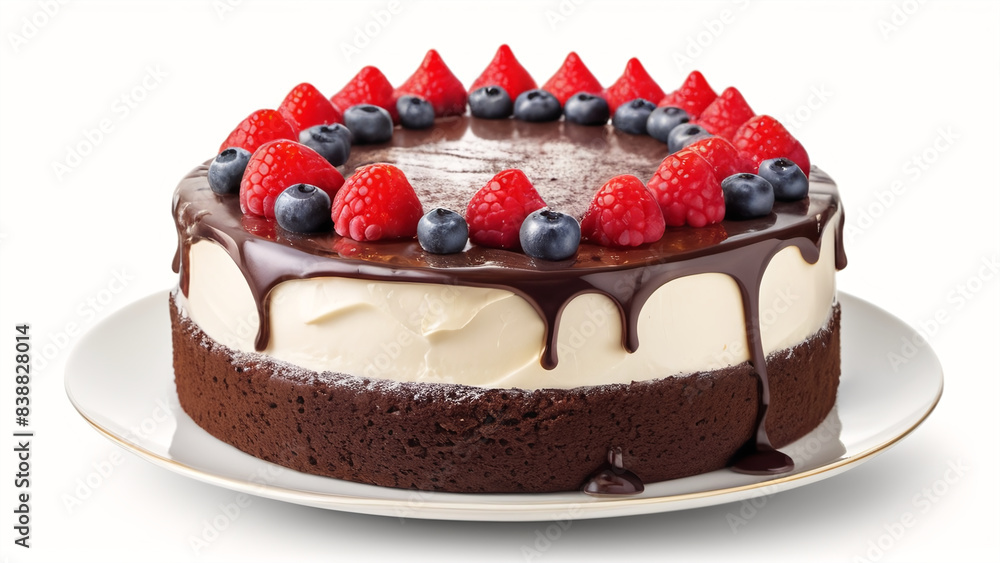 isolated chocolate cake on white background isolated chocolate cake on white background